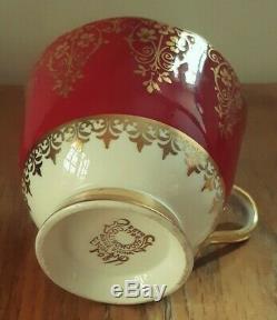 Vintage Red & Gold Collingwood Bone China Coffee Set Est 1796 Marble Arch Londres