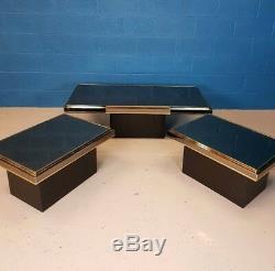 Vintage Retro MID Century Set De Trois Tables Basses / Tables D'appoint En Miroir