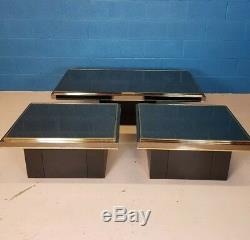 Vintage Retro MID Century Set De Trois Tables Basses / Tables D'appoint En Miroir