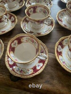 Vintage Royal Albert Lady Hamilton Cafetière Et 10 Demi Tass Tasses Plus Sugar Bow