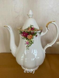 Vintage Royal Albert Old Country Rose Pot À Café / Pot À Thé / Ensemble De Sucre Et Crème