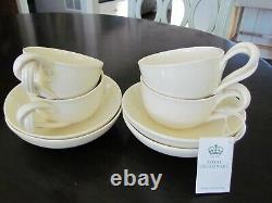 Vintage Royal Creamware -set De 4 Tea Cups & Saucers Coffee Cups Angleterre Leeds