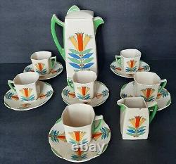 Vintage Royal Doulton Années 1930 Demitasse Coffee Set Porcelaine Mecque 5103 Art Déco