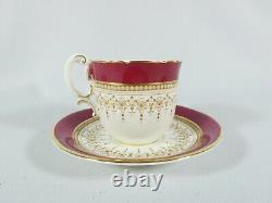 Vintage Royal Worcester Red Ruby Regency 9pc Demitasse Set Coffee Pot Cup Chine