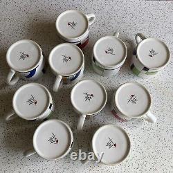 Vintage Sango Radius Coffee Cup Set, 10 Comtes
