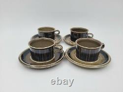 Vintage Set De (4) Kosmos Arabia Coffee Cups And Saucers Made In Finland 1966