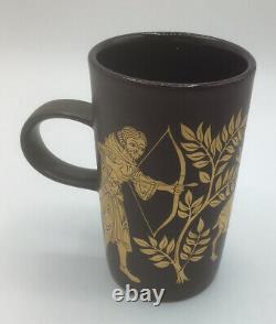 Vintage Set De 6 Purbeck Potterie (angleterre) Medieval Pursuits Cup & Saucers