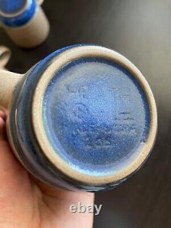 Vintage Set Of Six (6) Heath Ceramics Rim Line Moonstone Stack Tasses Tasses À Café