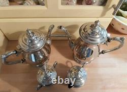 Vintage Silver Plaqué Sur Copper Afternoon Tea & Coffee Set 4 Pièces Par Towle