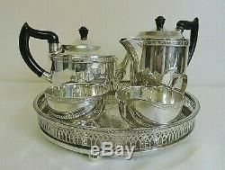 Vintage Silver Tea & Coffee Set Sur Le Plateau Viners Silver Plate Art Nouvea C. 1910