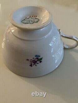 Vintage Tiffany & Co Tea/cafee Cup & Saucer W Gold Rim, Ensemble De 4