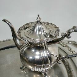 Vtg Argent Sterling. 950 Cafe & Tea Set Teapot Creamer & Sugar 2,528g Maurzz