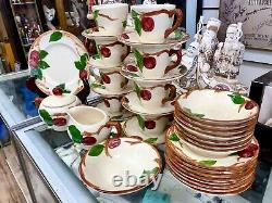 Vtg Franciscan Earthenware Apple 36p. Ensemble De Thé De Café Cake Plates Desert Bowl
