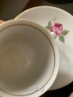 Vtg Kahla Tea Porcelaine / Demitasse Café! Roses, 14 Pc Rda Allemagne Est Exe
