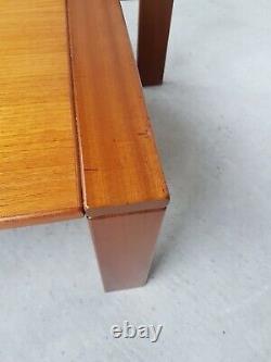 Vtg MID Century Teak Glass Coffee Table Set Of Two Nest Of Tables Side Danois