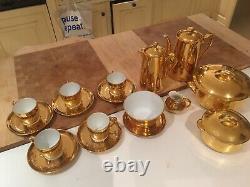 Vtg Royal Worcester Pot D'or Luster Pillivuyt France Thé Café Set Coupes Lot 17