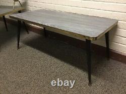 Vtg Set Of MID Century Modern 50s 60s Retro Cafe End Table Set Gris Stratifié