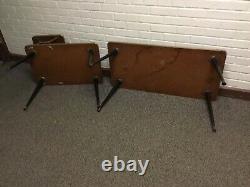 Vtg Set Of MID Century Modern 50s 60s Retro Cafe End Table Set Gris Stratifié